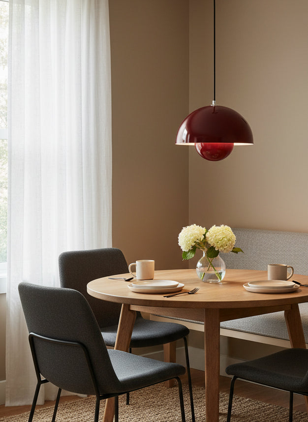 Aluminum Overhead Fixture 9 in Dome Shade Adjustable Cord Contemporary Lighting Kitchen Dining Room Island Ceiling Lamp Geometric Hemisphere