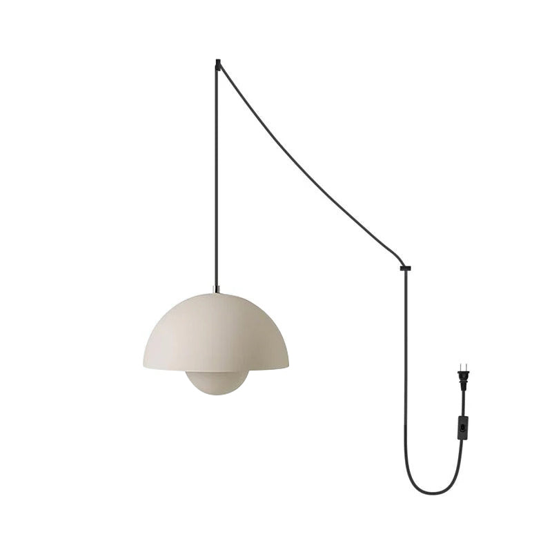 Aluminum Overhead Fixture 9 in Dome Shade Adjustable Cord Contemporary Lighting Kitchen Dining Room Island Ceiling Lamp Geometric Hemisphere