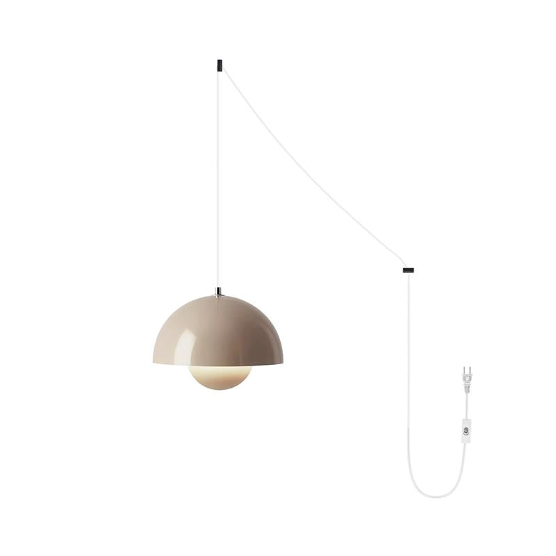 Aluminum Overhead Fixture 9 in Dome Shade Adjustable Cord Contemporary Lighting Kitchen Dining Room Island Ceiling Lamp Geometric Hemisphere