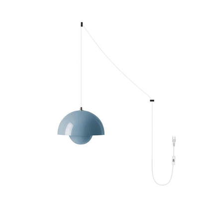Aluminum Overhead Fixture 9 in Dome Shade Adjustable Cord Contemporary Lighting Kitchen Dining Room Island Ceiling Lamp Geometric Hemisphere