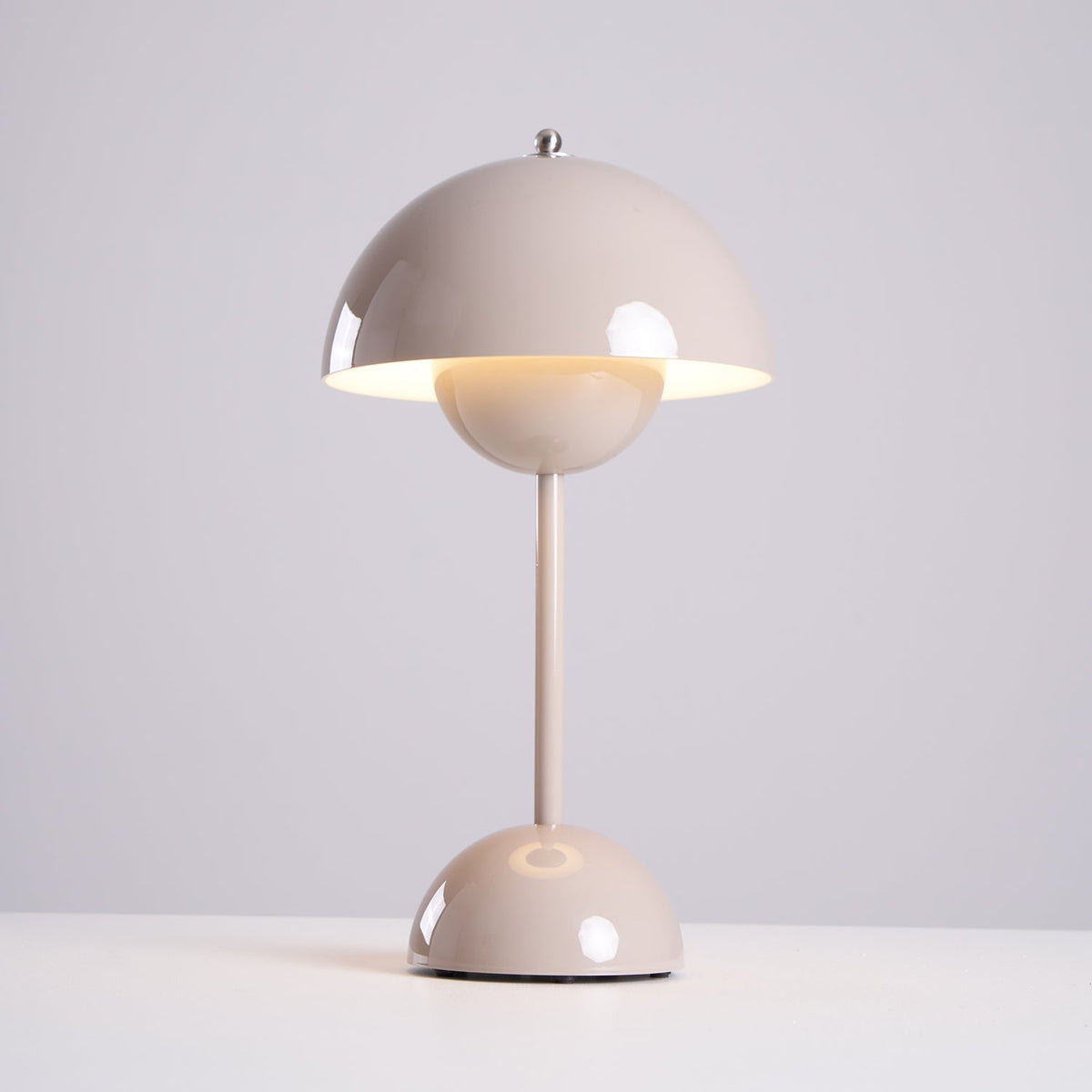 Rechargeable LED Touch Lamp Metal Cordless Mini Nightstand Light Tri-Color Modes USB Charging Port 6.3 in Round Portable for Bedroom Office