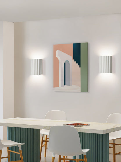 Textured Resin Sconce 5.5 in Bidirectional LED Fixture White Gray Green Orange for Hallway Bedroom Entryway Modern Ambient Wall Lighting G9