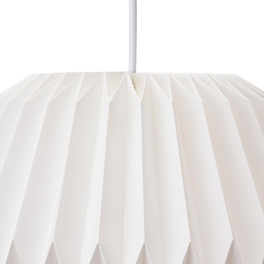 13-Inch Acrylic Hanging Lamp White Pleated Texture E27 Socket Adjustable Height Bedroom Dining Room Overhead Fixture Scandinavian Style Soft