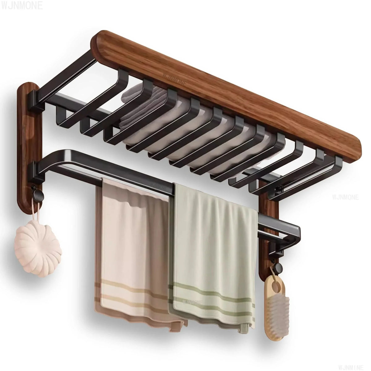 WOODFOLD – Foldable Walnut Towel Rack