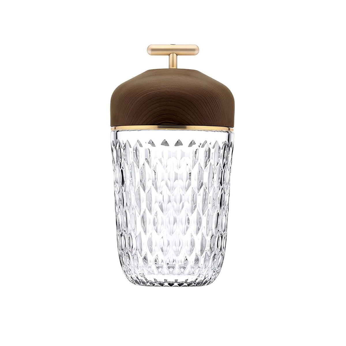 Rechargeable Crystal Desk Lamp with Wood Accents & USB Port – 11 in Cordless LED Reading Light for Nightstand, Office, Bedroom, Patio