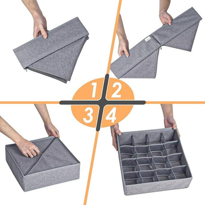 Folio Organizer Box - Breathable Fabric, 24 Compartments