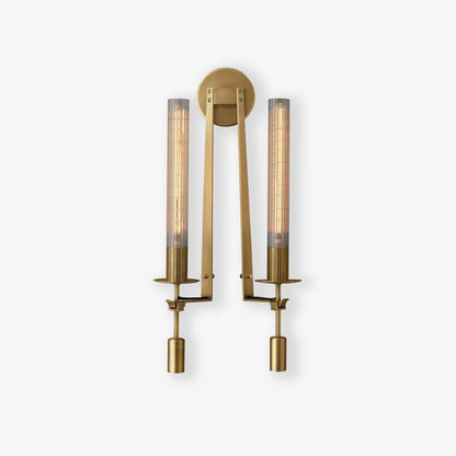 Wall-Mount Light Fixture 28 Inches Clear Glass Tubes Metal Frame E26 Base for Hallways Bedrooms Living Rooms Entryways Contemporary Industri