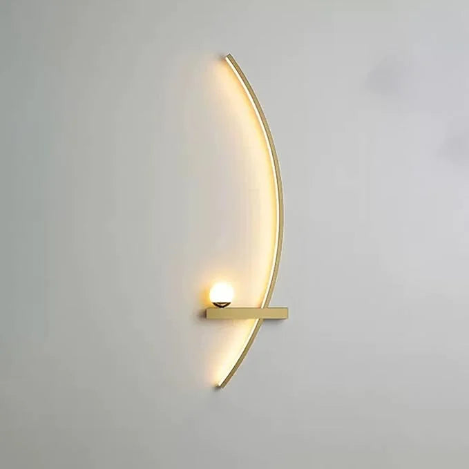Curved LED Sconce Aluminum Arc Light for Bedroom Hallway Living Room Modern Accent Lighting Fixture Black Gold Finish Wall Mount Indoor Illu