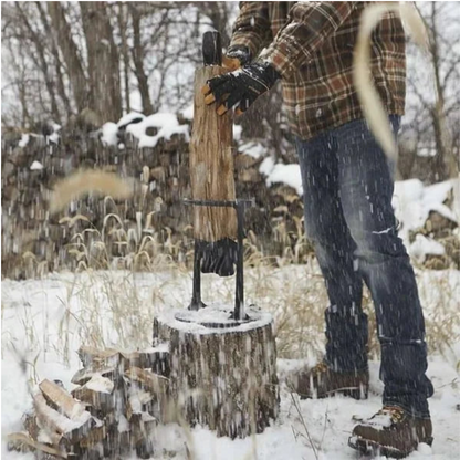 Manual Log Splitter Wedge for Firewood Splitting - Heavy Duty Cast Iron Wood Kindling Splitter Tool for Fireplace, Campfire, and Outdoor Use