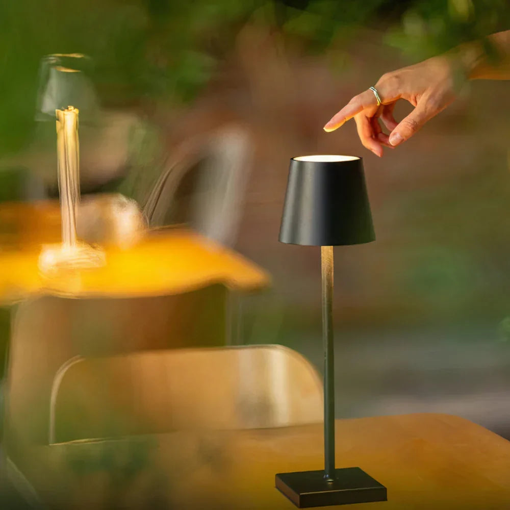 Rechargeable LED Table Lamp with Touch Control – Cordless Portable Light for Indoor & Outdoor Use – IP65 Waterproof Desk Lamp – Adjustable