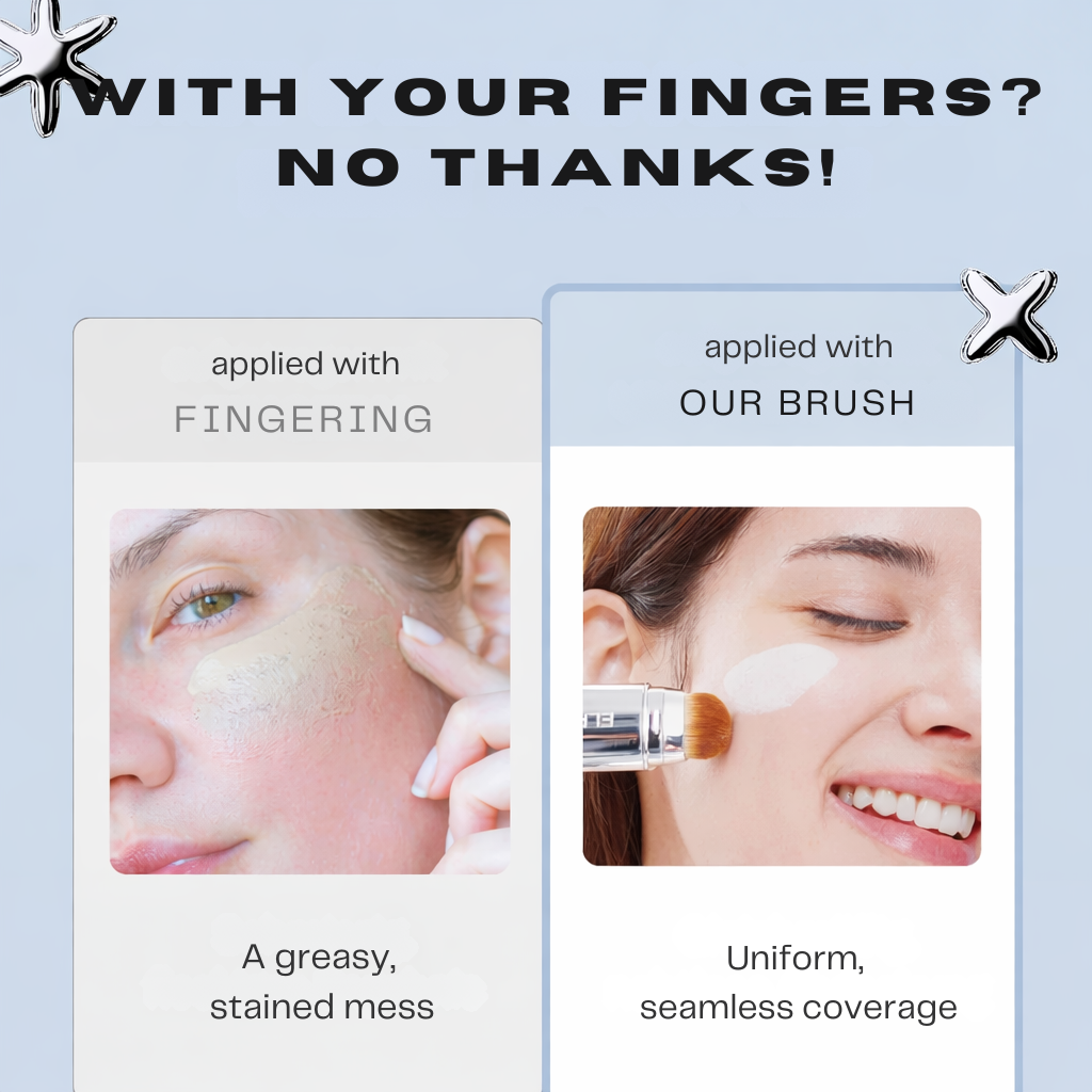 Color-Adapting Foundation Stick with Built-In Brush for Flawless Skin Tone Matching and Hydration | Cream Foundation Makeup | Travel-Friendl