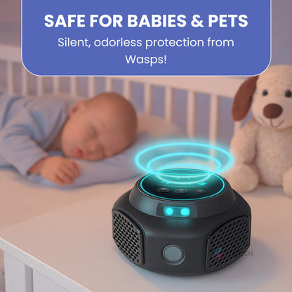 Ultrasonic Pest Repeller Device for Outdoor Spaces with 3200 Sq Ft Coverage | Chemical-Free Wasp & Hornet Control