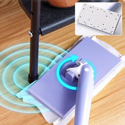 Disposable Wipe Floor Mop with 28-Inch Handle for Kitchens Bathrooms Hardwood Tile No-Bucket Quick Clean System Lilac