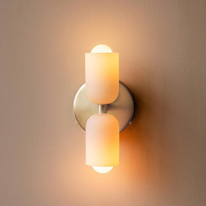 Iron & Glass Sconce Dual-Light Fixture for Bedroom Hallway Bathroom Parisian-Inspired Accent 10 in Tall E14 Socket 6 Finishes