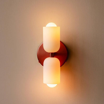Iron & Glass Sconce Dual-Light Fixture for Bedroom Hallway Bathroom Parisian-Inspired Accent 10 in Tall E14 Socket 6 Finishes