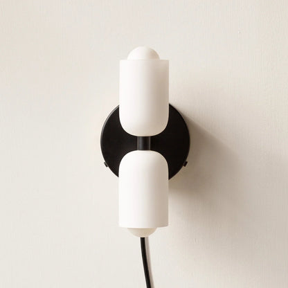 Iron & Glass Sconce Dual-Light Fixture for Bedroom Hallway Bathroom Parisian-Inspired Accent 10 in Tall E14 Socket 6 Finishes