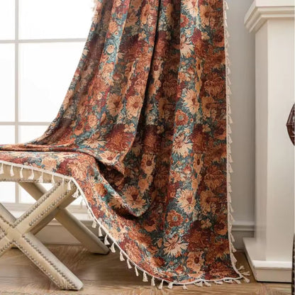 Botanical Window Drapes with Vintage Floral Print – Semi-Sheer Room Darkening Panels for Living Room, Bedroom & French Country Home Decor