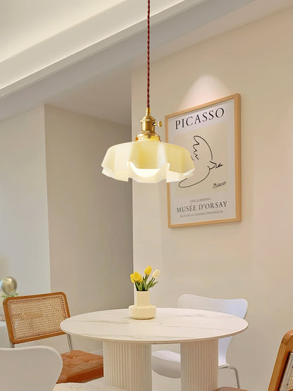 Hanging Ceiling Light Fixture Textured Dome Shade White Beige Pink Blue for Kitchen Island Dining Room Adjustable Height Indoor Pendant Lamp