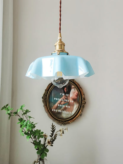 Hanging Ceiling Light Fixture Textured Dome Shade White Beige Pink Blue for Kitchen Island Dining Room Adjustable Height Indoor Pendant Lamp