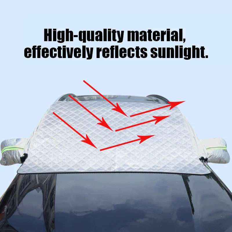 Ortekor FrostGuard Ultra | Extra Large Windshield Cover with 3-Window Design | All-Season Protection Against Snow, Ice, and UV Rays