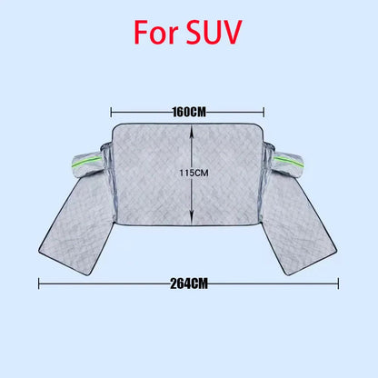Ortekor FrostGuard Ultra | Extra Large Windshield Cover with 3-Window Design | All-Season Protection Against Snow, Ice, and UV Rays