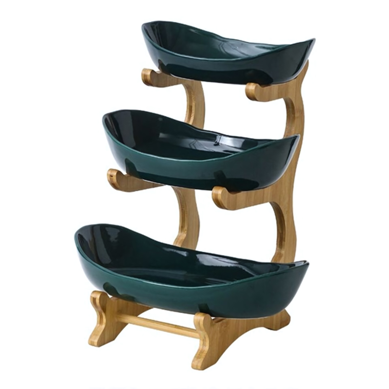 FruitTriad | Three-Tier Fruit Bowl with Compact Design | Elegant Kitchen Storage for Fresh Fruits
