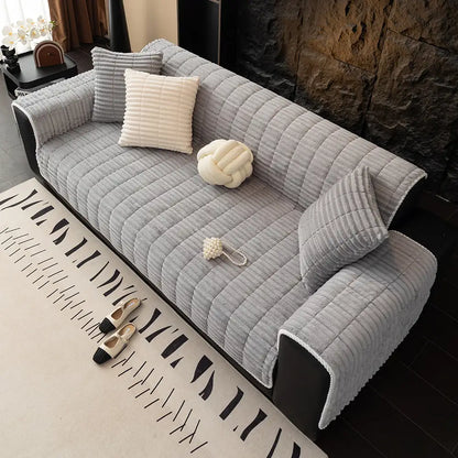Quilted Furniture Protector with Moisture Barrier Non-Skid Backing for Couch Loveseat Chair Pet-Friendly Machine Washable Soft Flannel