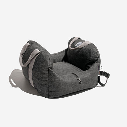 Portable Pet Carrier Booster Seat with Safety Harness and Washable Cover for Small Dogs