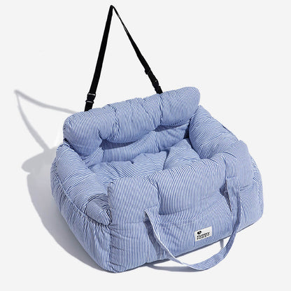 Dog Car Seat Booster Bed for Large Pets – Portable Travel Carrier with Shoulder Strap, Washable Cotton Cushion for SUV Truck Sedan – Safe