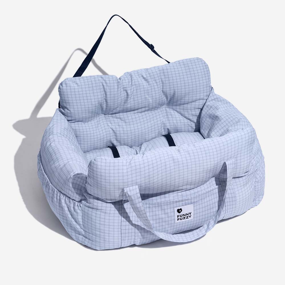 Dog Car Seat Booster Bed for Large Pets – Portable Travel Carrier with Shoulder Strap, Washable Cotton Cushion for SUV Truck Sedan – Safe