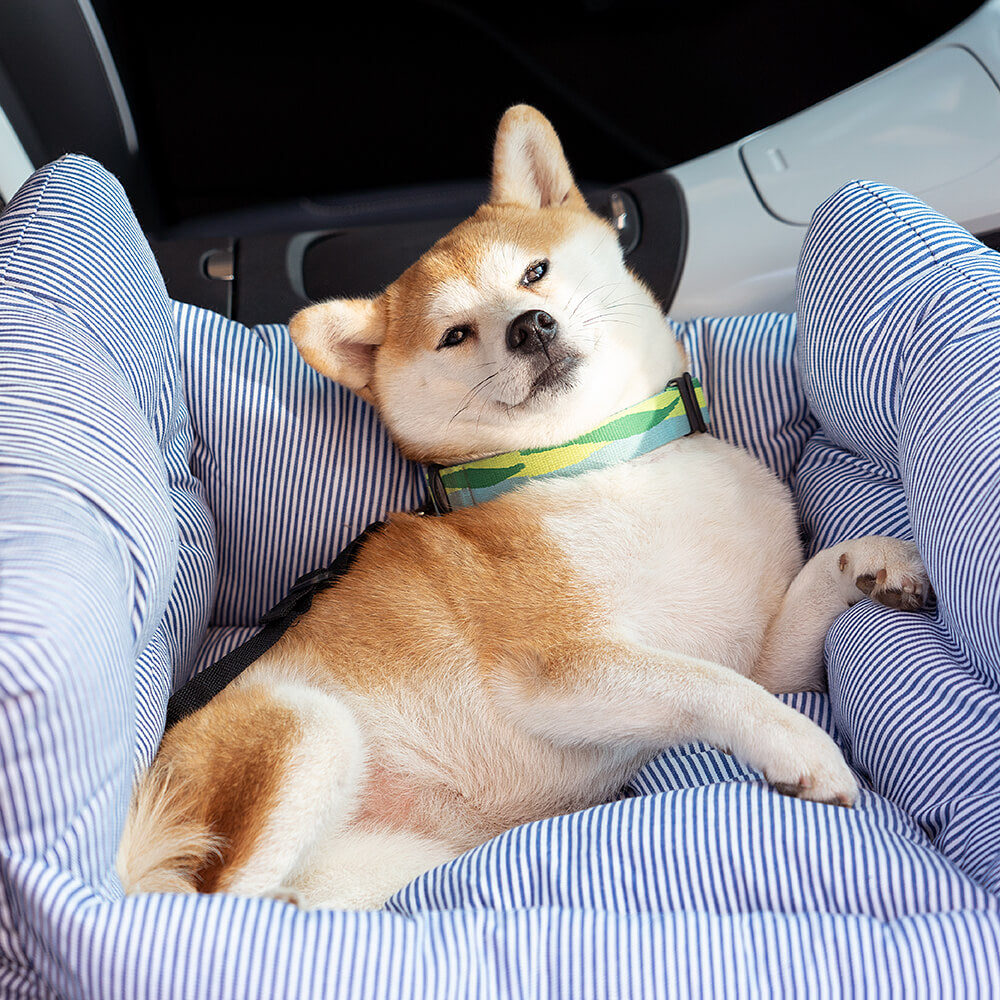 Dog Car Seat Booster Bed for Large Pets – Portable Travel Carrier with Shoulder Strap, Washable Cotton Cushion for SUV Truck Sedan – Safe