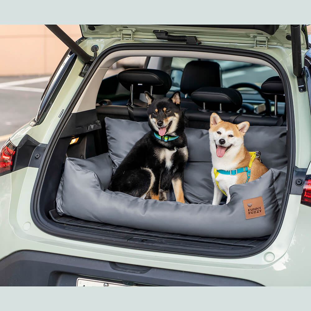 Dog Car Seat Cover for Back Seat – Padded Travel Hammock for Medium & Large Dogs with Safety Tethers & Storage Pockets