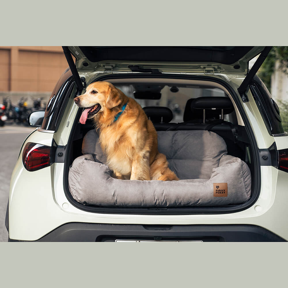 Dog Car Seat Cover for Back Seat – Padded Travel Hammock for Medium & Large Dogs with Safety Tethers & Storage Pockets