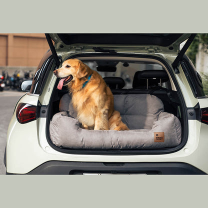 Dog Car Seat Cover for Back Seat – Padded Travel Hammock for Medium & Large Dogs with Safety Tethers & Storage Pockets
