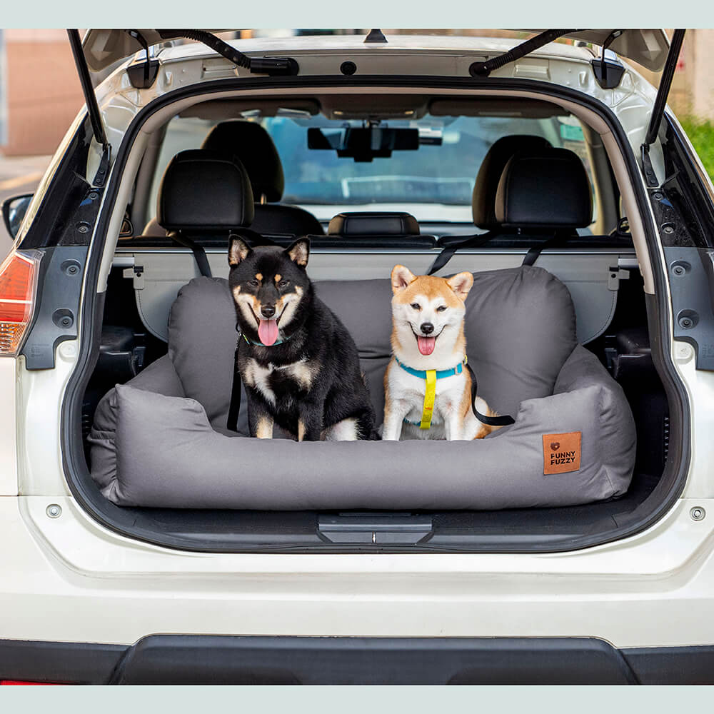 Dog Car Seat Cover for Back Seat – Padded Travel Hammock for Medium & Large Dogs with Safety Tethers & Storage Pockets