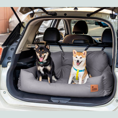 Dog Car Seat Cover for Back Seat – Padded Travel Hammock for Medium & Large Dogs with Safety Tethers & Storage Pockets