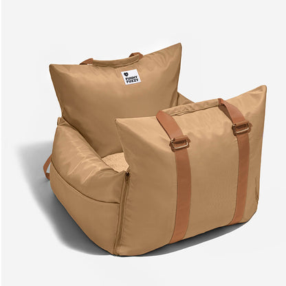 Portable Pet Carrier Booster Seat with Safety Harness and Washable Cover for Small Dogs
