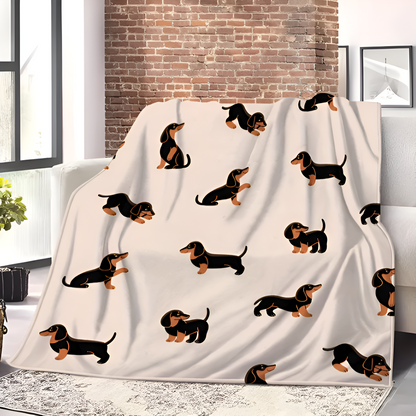 PupSnuggle Blanket - Fleece Blanket - Dachshund Print - Soft All-Season Comfort