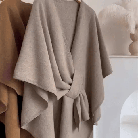 Wynter Poncho Coat - Polyester-Wool Blend, One Size