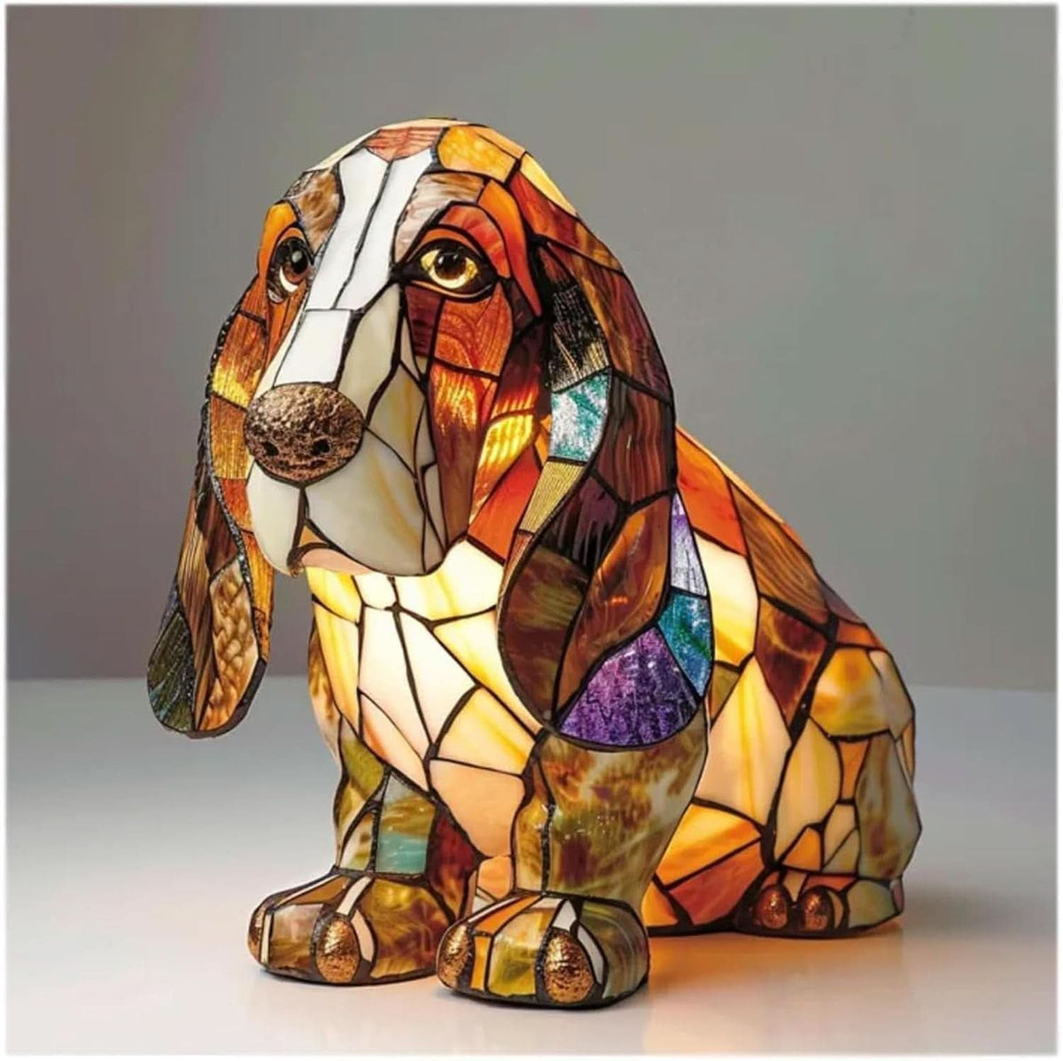LED Dog Breed Night Light Statue for Desk & Bedroom – USB Powered Animal Accent Lamp for Home Office, Living Room, Nursery Decor