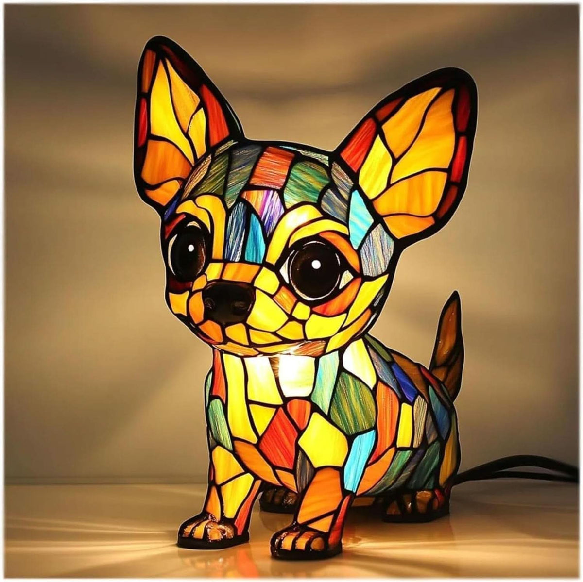 LED Dog Breed Night Light Statue for Desk & Bedroom – USB Powered Animal Accent Lamp for Home Office, Living Room, Nursery Decor