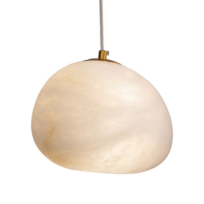 Alabaster Globe Drop Light for Kitchen Island 9 Inch Brass Ceiling Fixture for Dining Room Soft Glow Hanging Fixture Modern Farmhouse G9 Bas