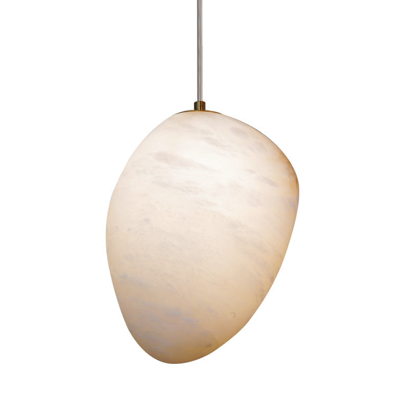 Alabaster Globe Drop Light for Kitchen Island 9 Inch Brass Ceiling Fixture for Dining Room Soft Glow Hanging Fixture Modern Farmhouse G9 Bas