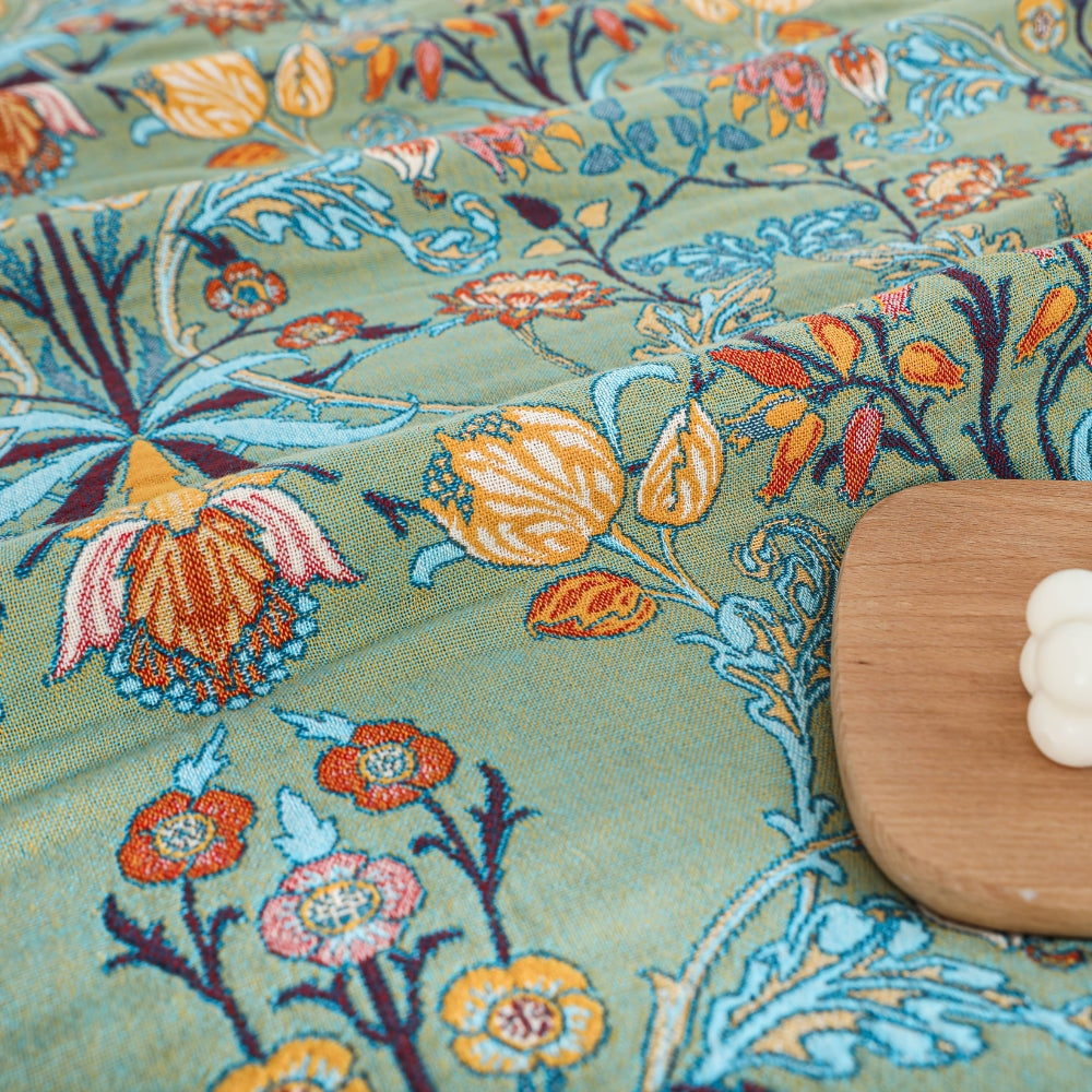 Willow Petal Blanket Throw - Pure Cotton, Reversible Floral Design