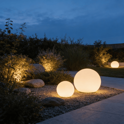 Portable LED Orb Lamp with Remote Control 4-Color Modes 10-20 in Rechargeable Cordless Sphere Light for Living Room Bedroom Bedside Nightsta