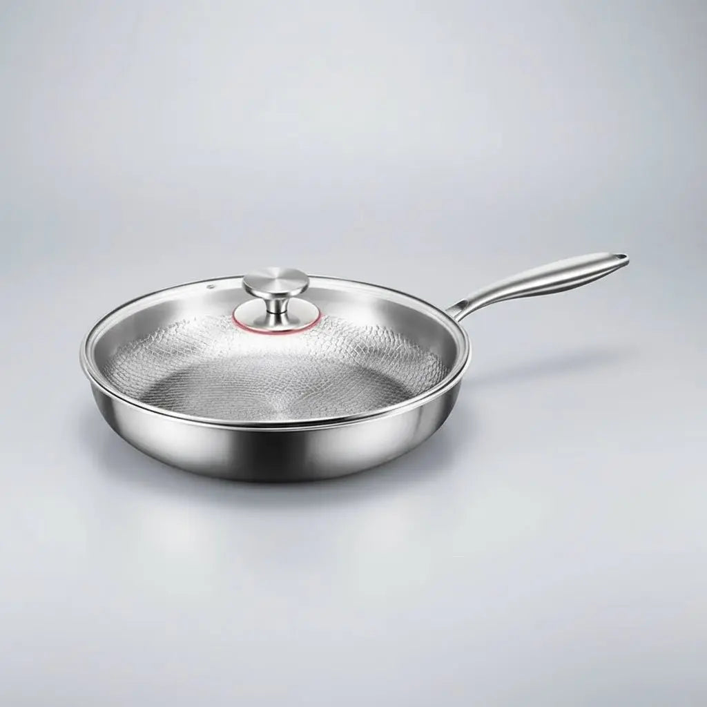 Nonstick Frying Pan Hammered Titanium Coating for Induction Gas Electric 11 in 12 in Skillet Even Heat Distribution PFOA-Free Scratch-Resist
