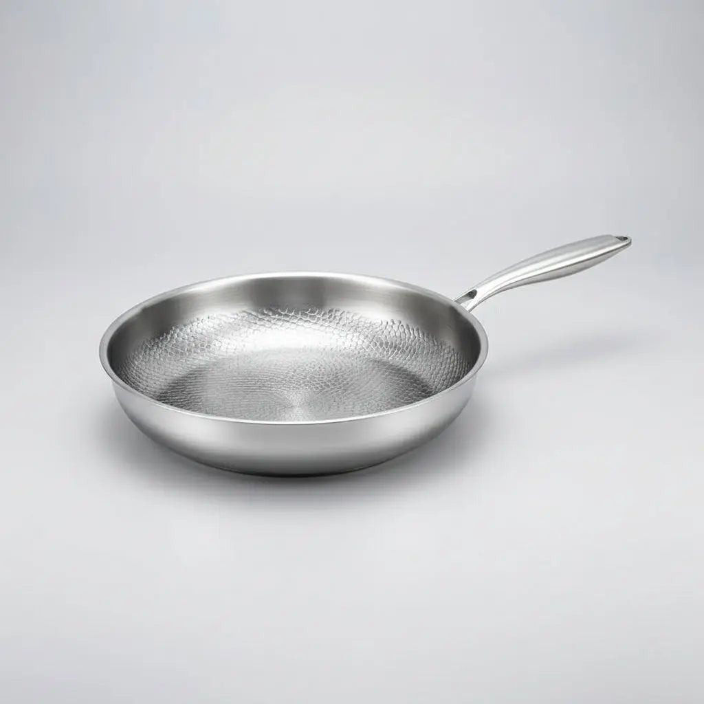 Nonstick Frying Pan Hammered Titanium Coating for Induction Gas Electric 11 in 12 in Skillet Even Heat Distribution PFOA-Free Scratch-Resist