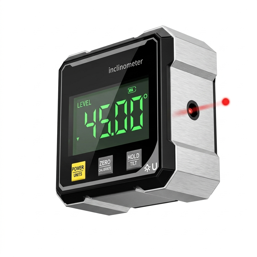 Laser Angle Finder with Magnetic Base ±0.2° Precision Digital Level Gauge Inclinometer Bevel Tool for Carpentry Metalwork Renovations