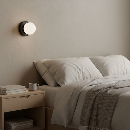 Compact Glass Sconce Light 3.9 in White Accent Fixture Bedside Hallway Nordic Minimalist G9 LED Downlight Indoor Mounted