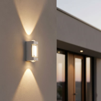 Cylindrical Outdoor Wall Sconce Up Down Light 10W LED Weatherproof Porch Facade Fixture Black White for Entryway Garden Patio Pathway Modern